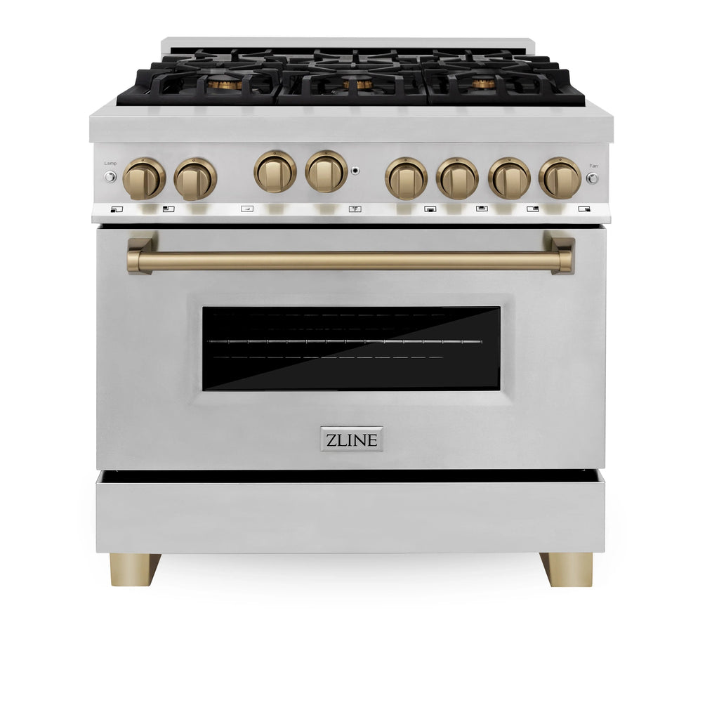 ZLINE 36" 2 Piece Autograph Edition Stainless Steel Range &amp; Range Hood