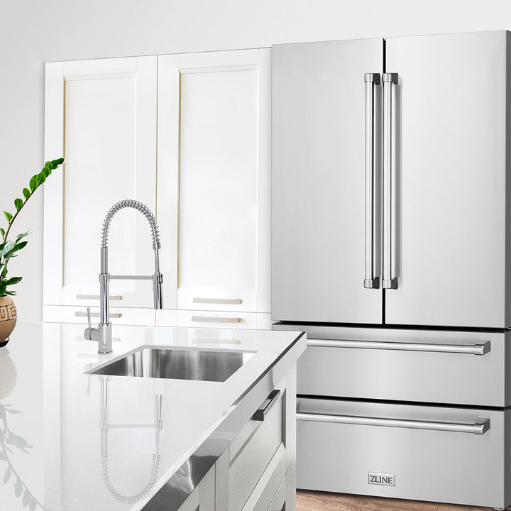 ZLINE 36 in. 22.5 cu. ft. Counter-Depth French Door Refrigerator with Ice Maker in Fingerprint-Resistant Stainless Steel, Open Box-Excellent Condition