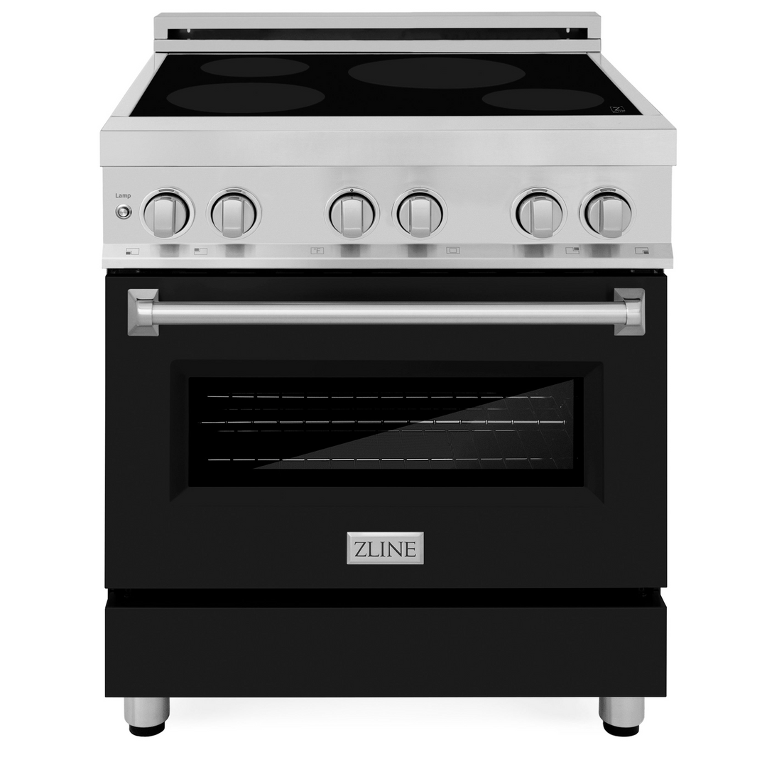 ZLINE 30" 4.0 cu. ft. Induction Range with a 4 Element Stove and Electric Oven in Black Matte, RAIND-BLM-30