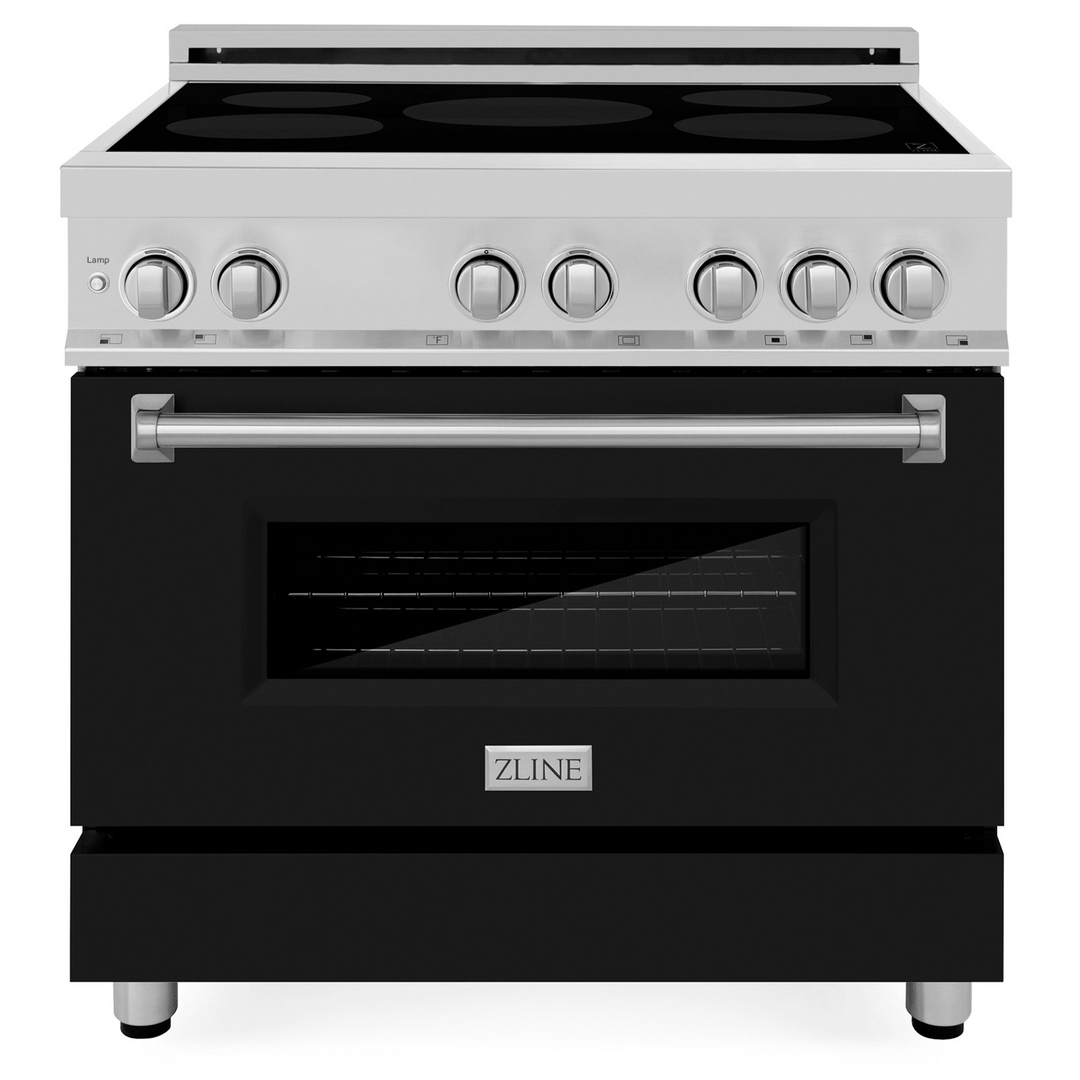 ZLINE 36" 4.6 cu. ft. Induction Range with a 5 Element Stove and Electric Oven in Black Matte, RAIND-BLM-36