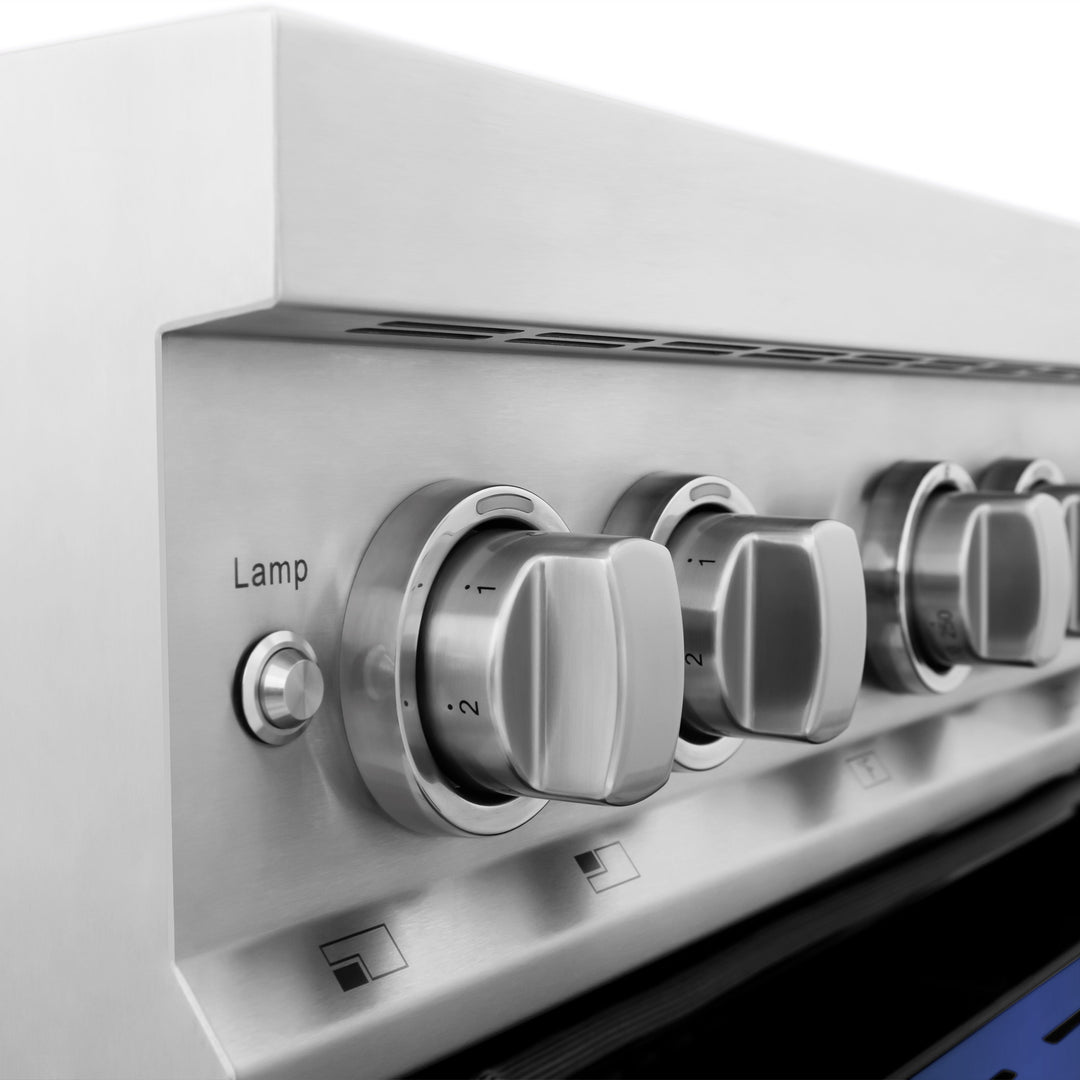 ZLINE 30 in. 4.0 cu. ft. Legacy Induction Range with 4 Element Cooktop and Electric Oven in Stainless Steel and Blue Matte Door, Open Box-Excellent Condition