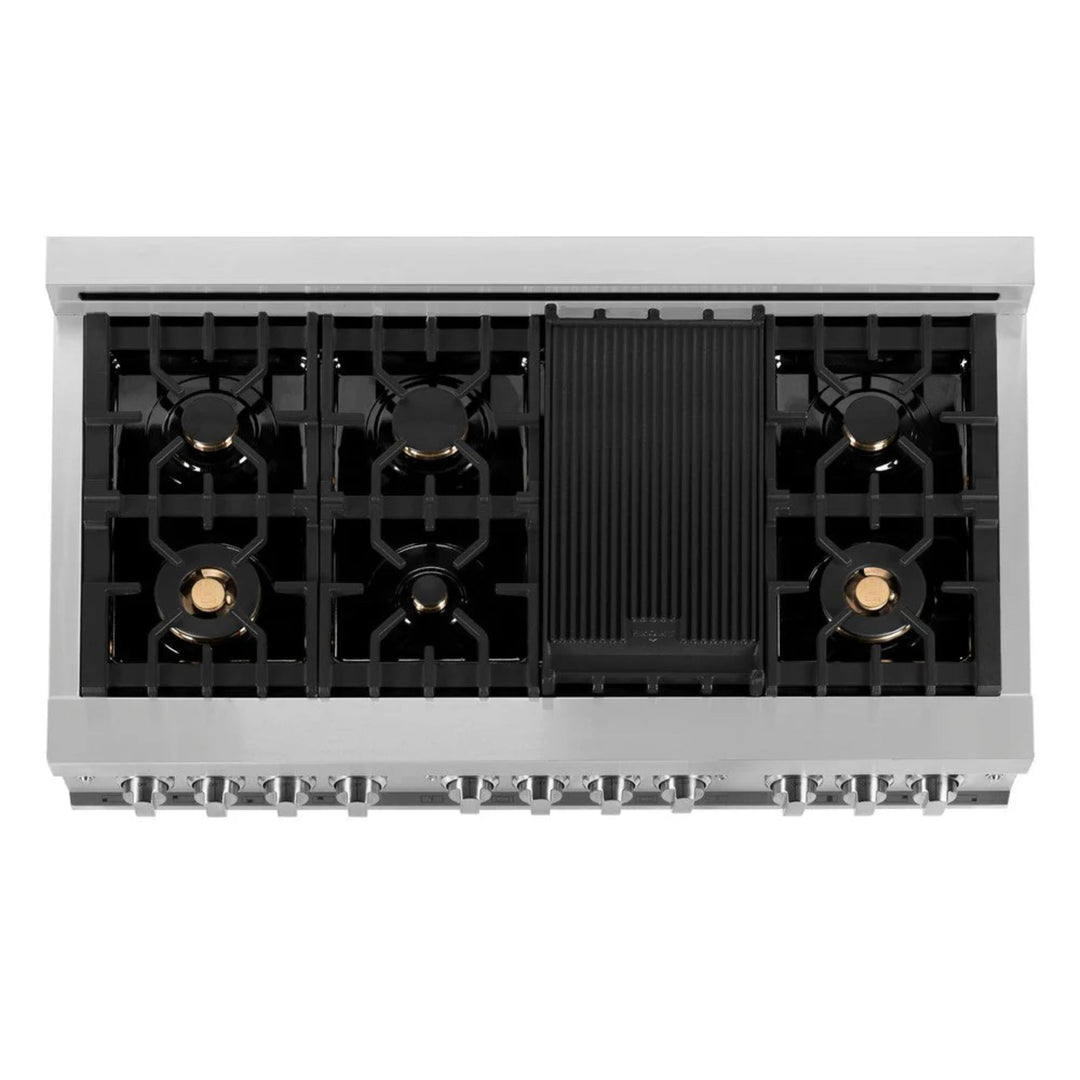 ZLINE Legacy Dual Fuel Range with Brass Burners and Griddle – 30", 36", and 48"
