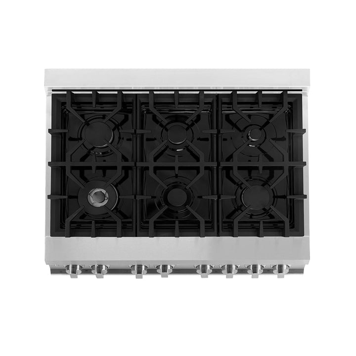 ZLINE 36 in. 4.6 cu. ft. Legacy Dual Fuel Range with 6 Burner Gas Cooktop and Electric Convection Oven in Stainless Steel, Open Box-Good Condition