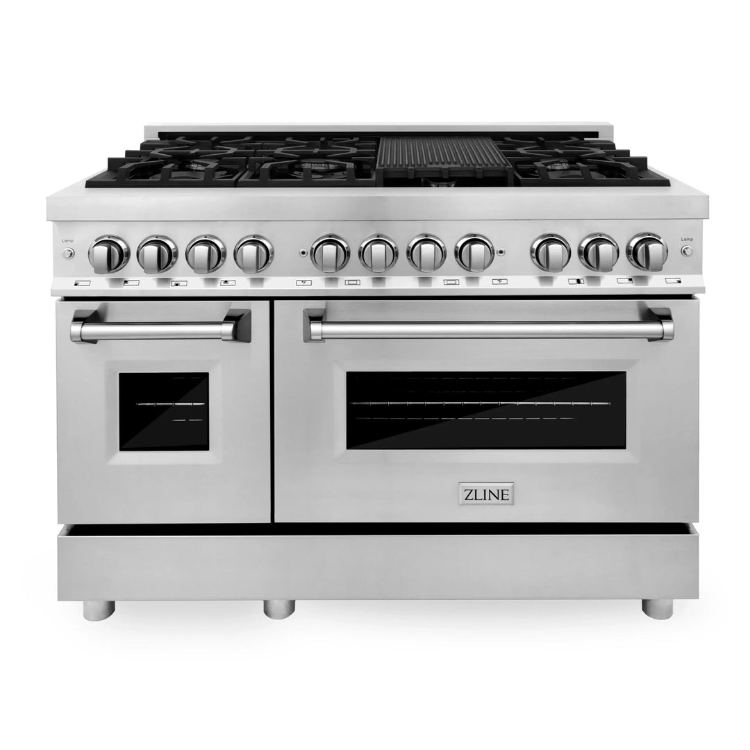 ZLINE 48 in. Professional Gas Burner and Electric Oven in Stainless Steel, RA48