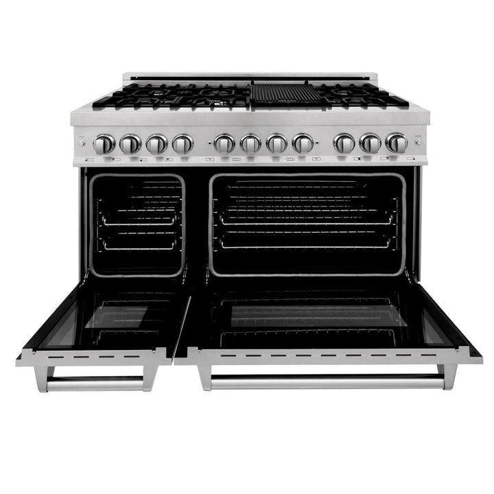 ZLINE Legacy Dual Fuel Ranges in Satin Stainless Steel with Built-In Griddle – 30", 36", &amp; 48"