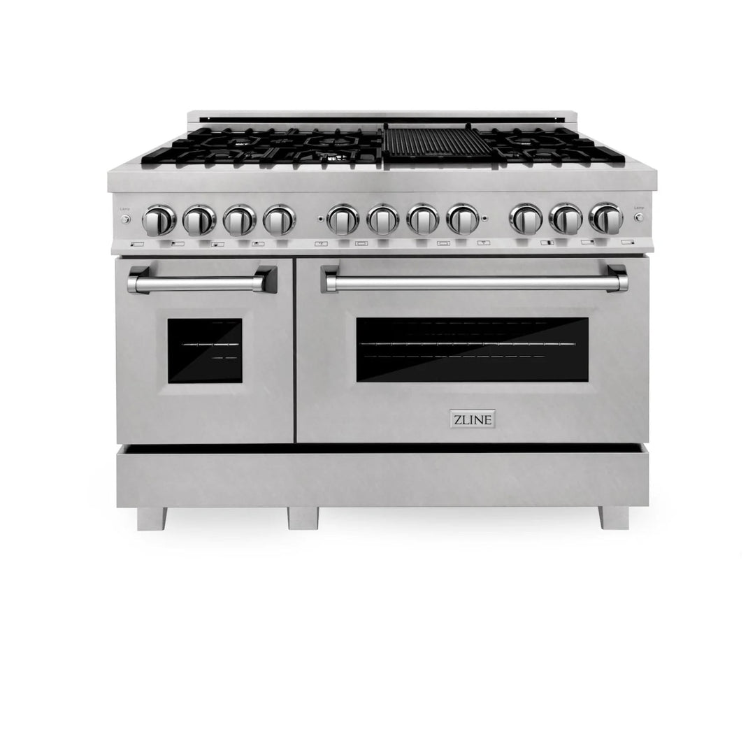 ZLINE Legacy Dual Fuel Ranges in Satin Stainless Steel with Built-In Griddle – 30", 36", &amp; 48"