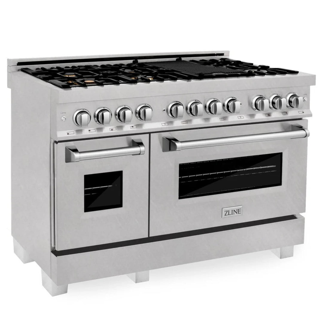 ZLINE Legacy Dual Fuel Ranges in Satin Stainless Steel with Brass Burners &amp; Griddle – 30", 36", &amp; 48"
