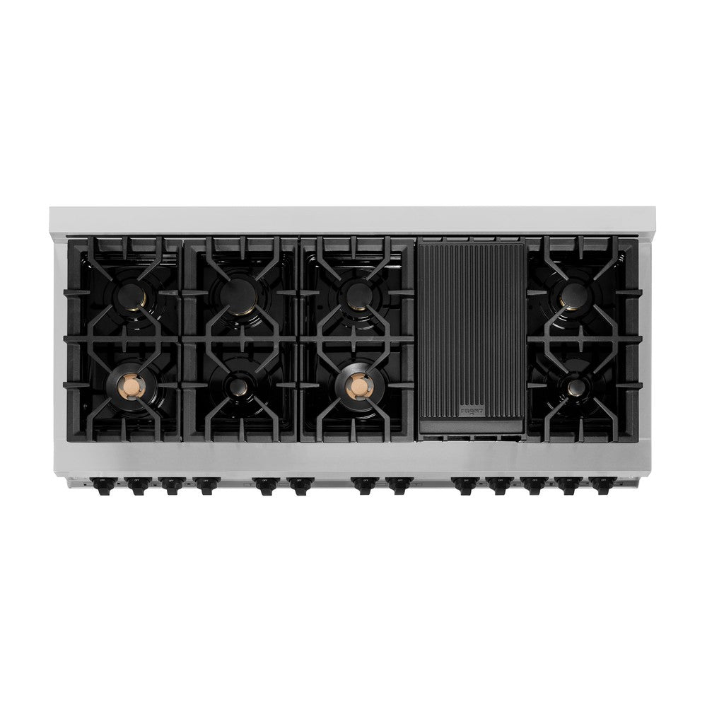 ZLINE Autograph 60" 7.4 cu. ft. Dual Fuel Range in Stainless Steel with Black Matte Accents, RAZ-60-MB