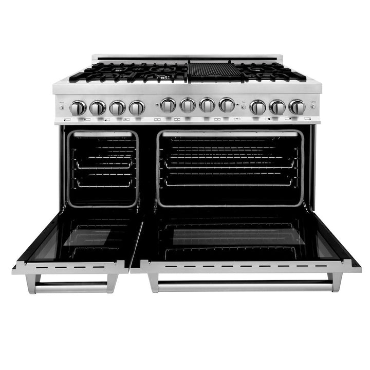 ZLINE 48 in. 6.0 cu. ft. Range with Natural Gas Stove and Natural Gas Oven in Stainless Steel, Open Box-Excellent Condition