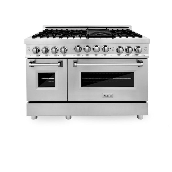 ZLINE 48 in. 6.0 cu. ft. Range with Natural Gas Stove and Natural Gas Oven in Stainless Steel, Open Box-Excellent Condition