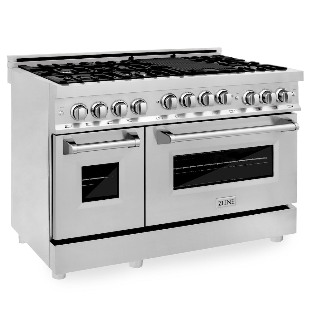ZLINE 48 in. 6.0 cu. ft. Range with Natural Gas Stove and Natural Gas Oven in Stainless Steel, Open Box-Excellent Condition