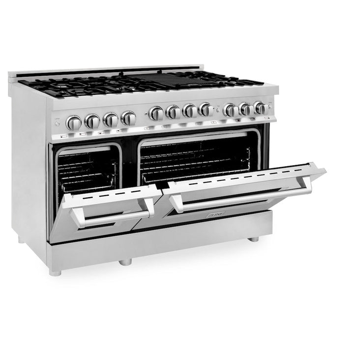 ZLINE 48 in. 6.0 cu. ft. Range with Natural Gas Stove and Natural Gas Oven in Stainless Steel, Open Box-Excellent Condition