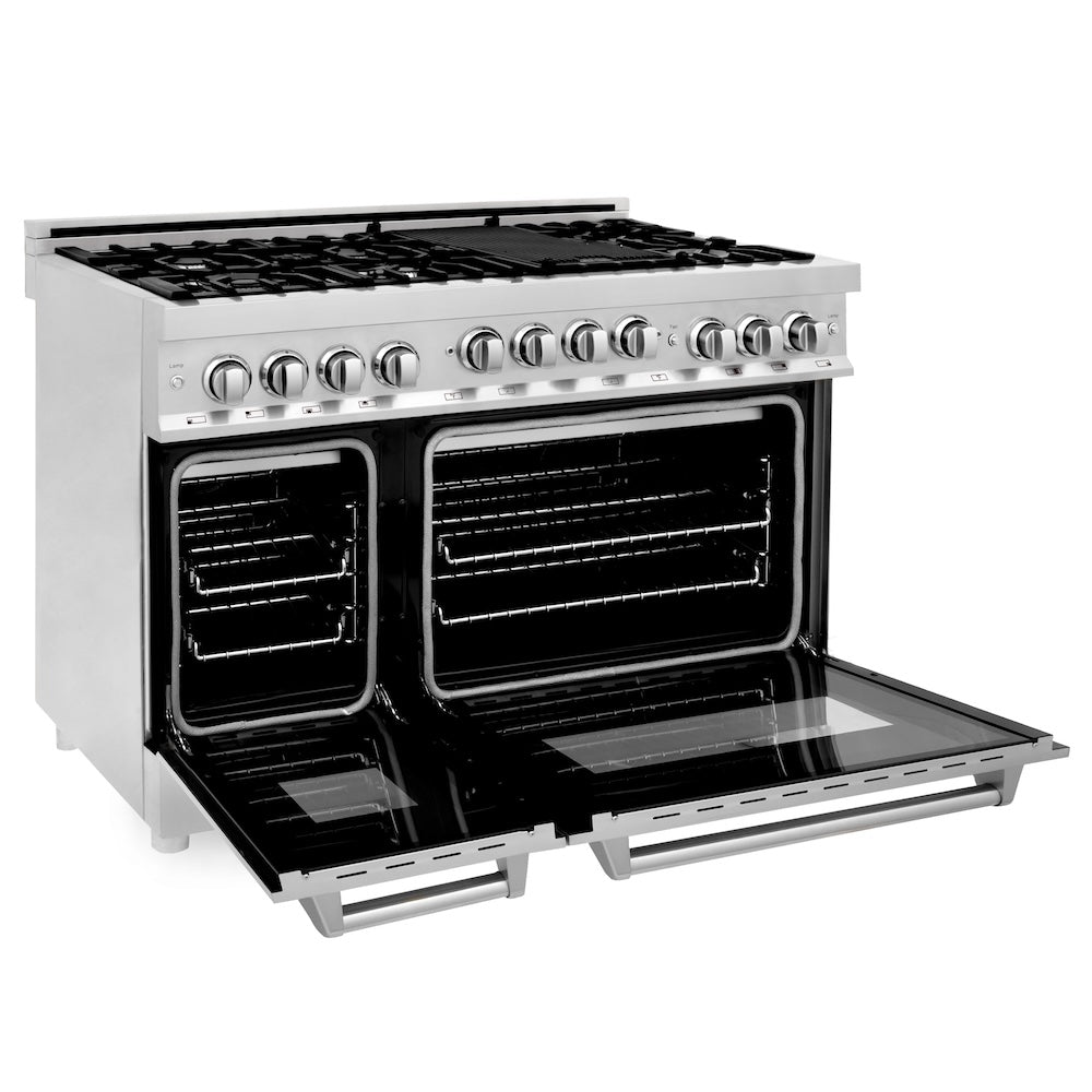ZLINE 48 in. 6.0 cu. ft. Range with Natural Gas Stove and Natural Gas Oven in Stainless Steel, Open Box-Excellent Condition