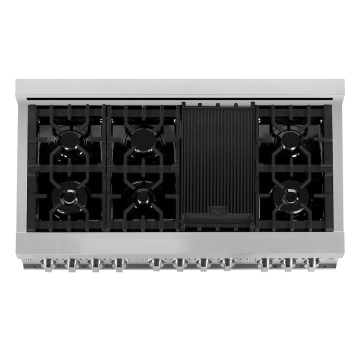ZLINE 48 in. 6.0 cu. ft. Range with Natural Gas Stove and Natural Gas Oven in Stainless Steel, Open Box-Excellent Condition