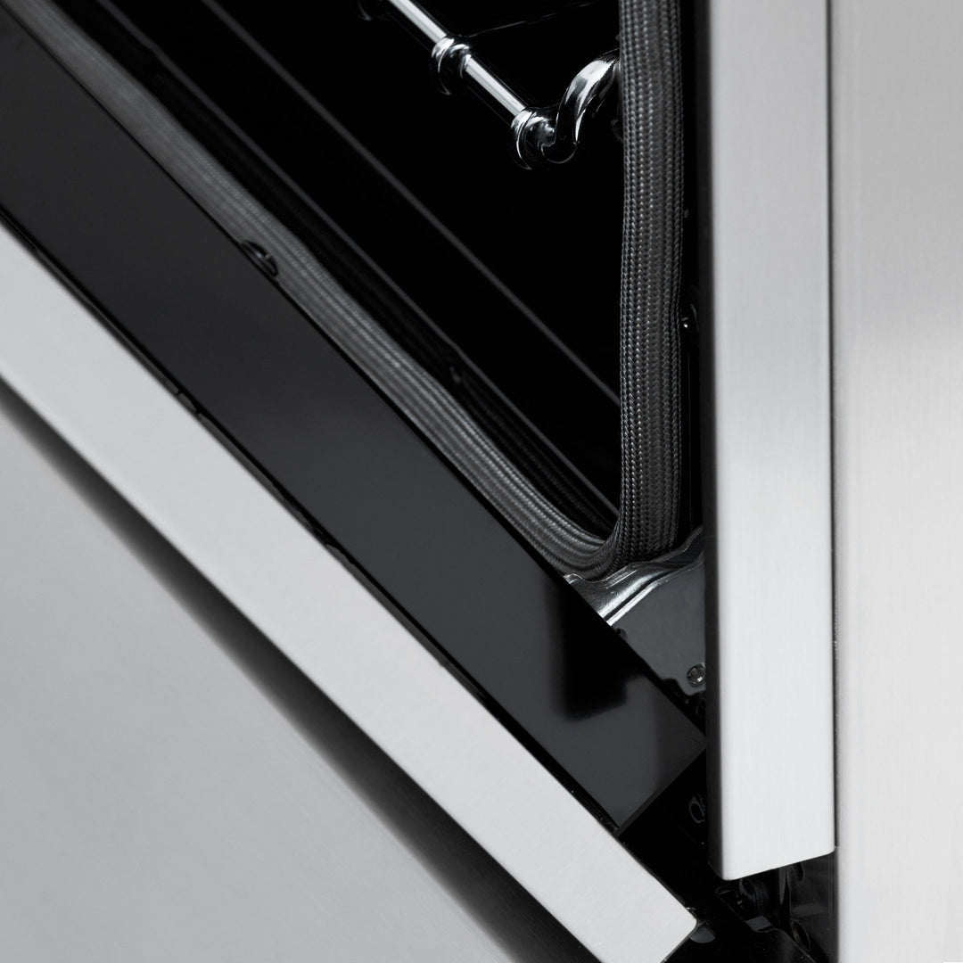 ZLINE Autograph Edition 24 in. 2.8 cu. ft. Legacy Dual Fuel Range with 4 Burner Gas Cooktop and Electric Convection Oven in Stainless Steel and Champagne Bronze Accents, Open Box-Excellent Condition
