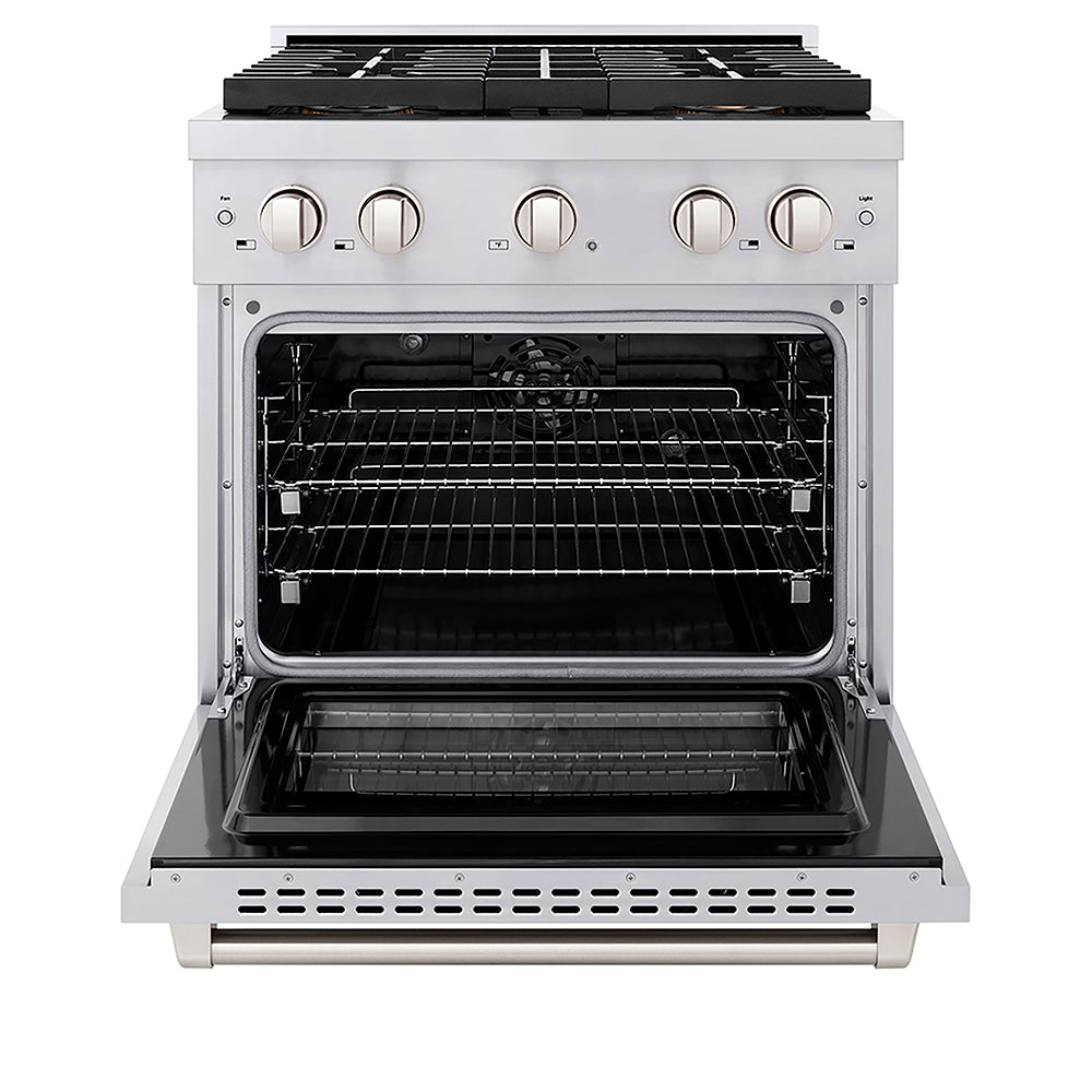 ZLINE 30 in. 4.2 cu. ft. Paramount Dual Fuel Range with 4 Burner DuoPro™ Cooktop and Electric Convection Oven in Stainless Steel, Open Box-Excellent Condition