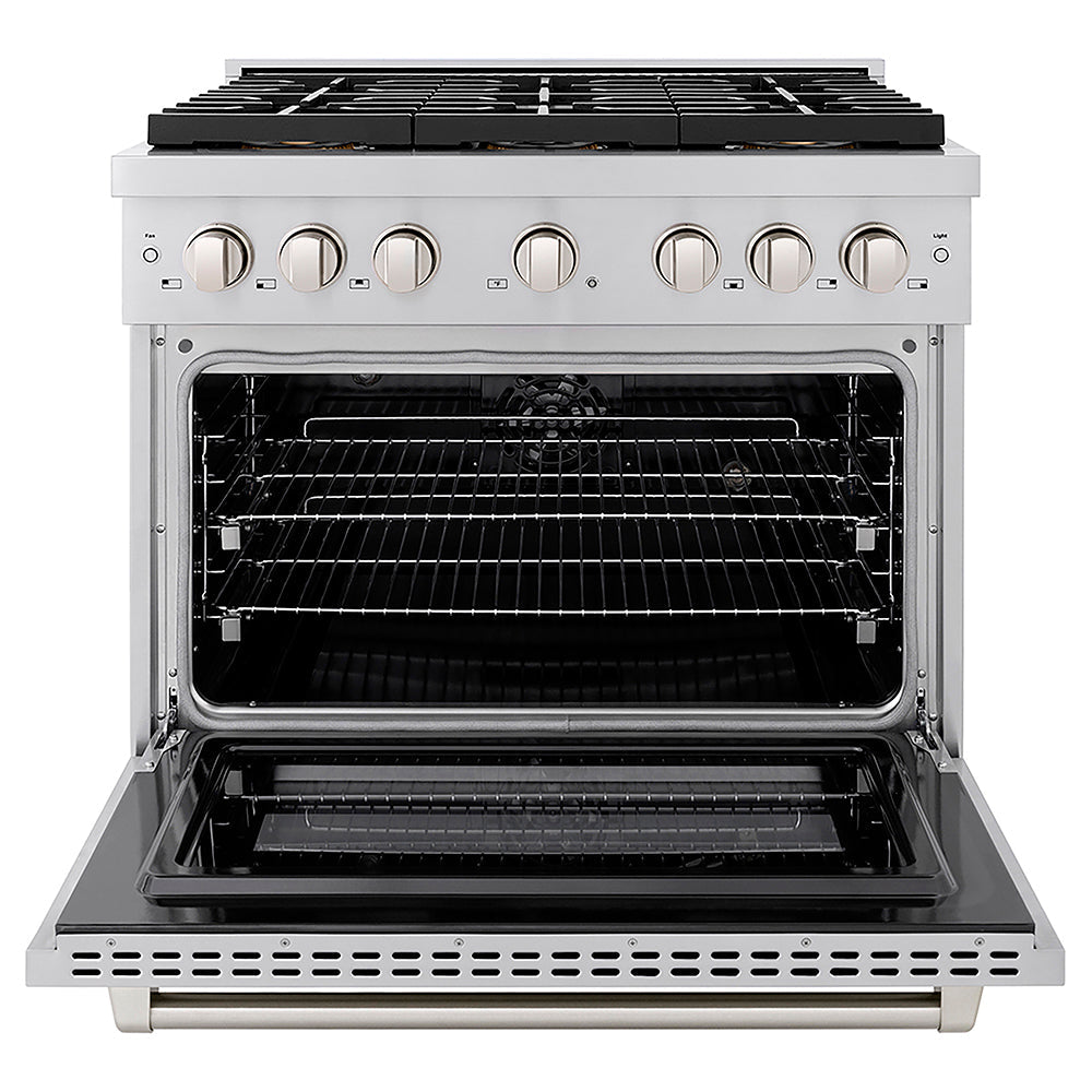 ZLINE 36 in. 5.2 cu. ft. Paramount Dual Fuel Range with 6 Burner DuoPro™ Cooktop and Electric Convection Oven in Stainless Steel, Open Box-Good Condition