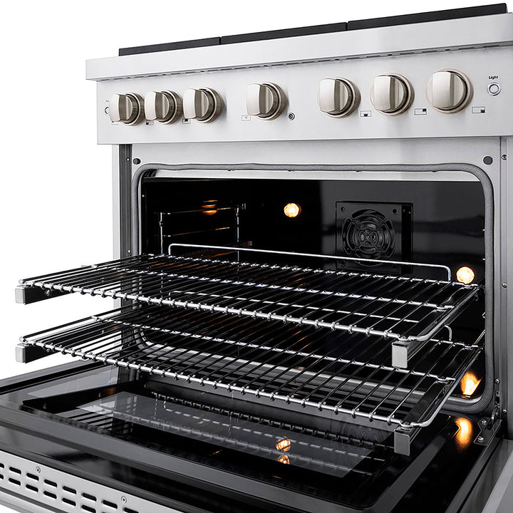 ZLINE 36 in. 5.2 cu. ft. Paramount Dual Fuel Range with 6 Burner DuoPro™ Cooktop and Electric Convection Oven in Stainless Steel, Open Box-Excellent Condition