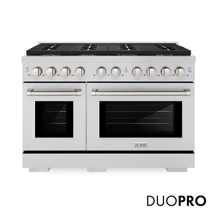 ZLINE 48 in. 6.7 cu. ft. Paramount Dual Fuel Range with 8 Burner DuoPro™ Cooktop and Dual Ovens in Stainless Steel, Open Box-Excellent Condition