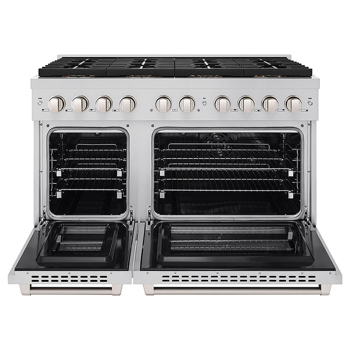 ZLINE 48 in. 6.7 cu. ft. Paramount Dual Fuel Range with 8 Burner DuoPro™ Cooktop and Dual Ovens in Stainless Steel, Open Box-Excellent Condition