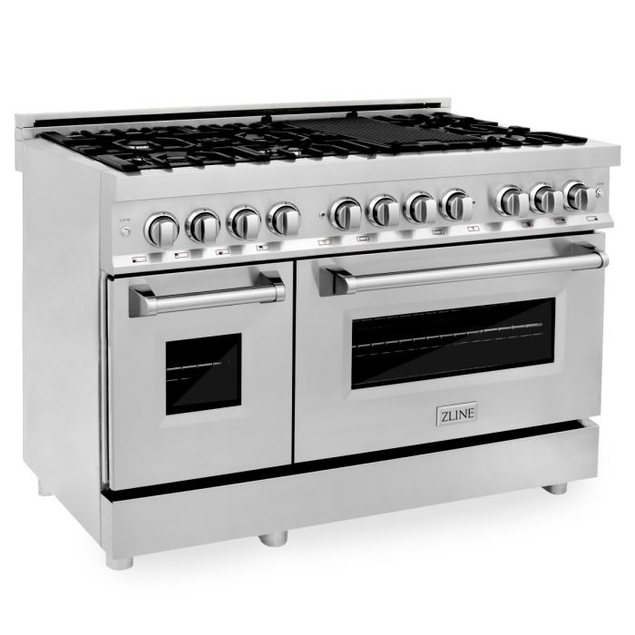 ZLINE 48 in. Professional Gas Burner and Electric Oven in Stainless Steel, RA48