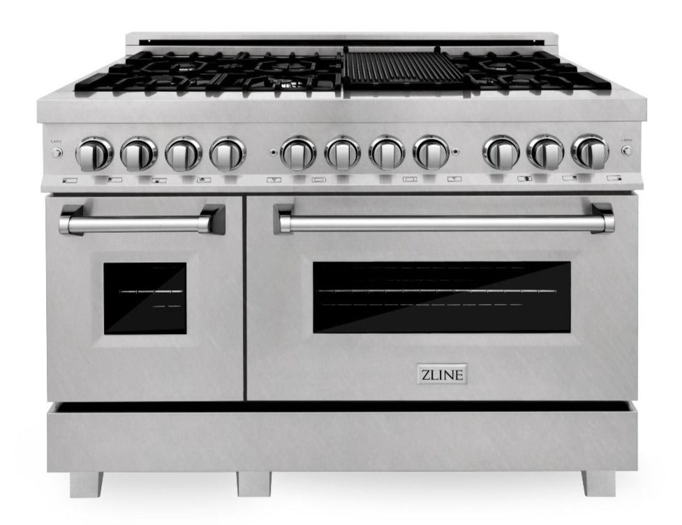 ZLINE 48 in. Professional Gas Burner/Electric Oven in DuraSnow® Stainless with 6.0 cu.ft. Oven, RAS-SN-48