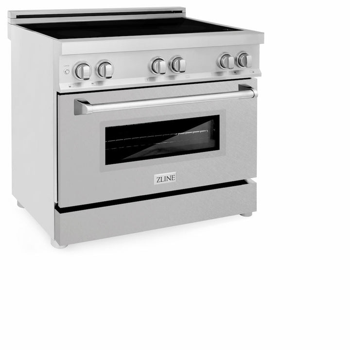 ZLINE 36 in. 4.6 cu. ft. Legacy Induction Range with 5 Element Cooktop and Electric Oven in Stainless Steel with Satin Stainless Steel, Open Box-Excellent Condition