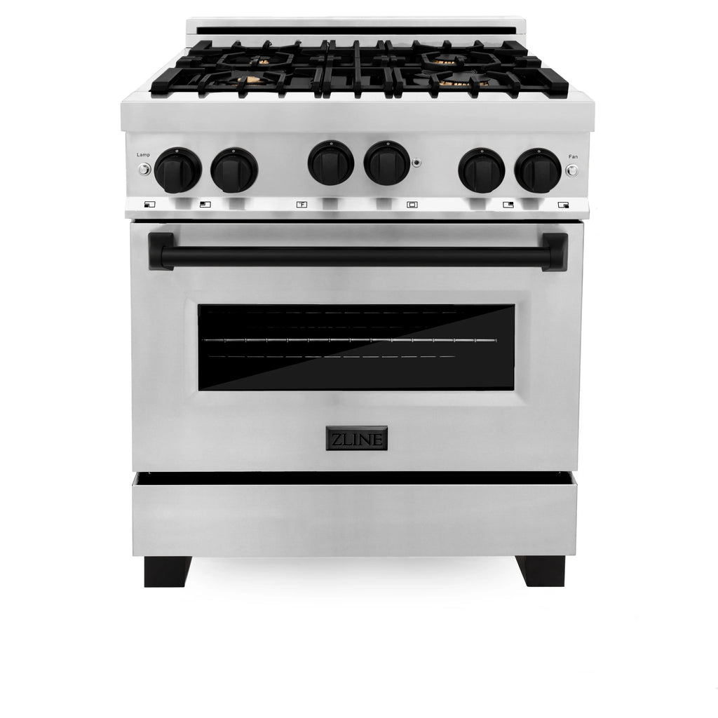 ZLINE 30" 3 Piece Stainless Fuel Range w/ Range Hood &amp; Dishwasher