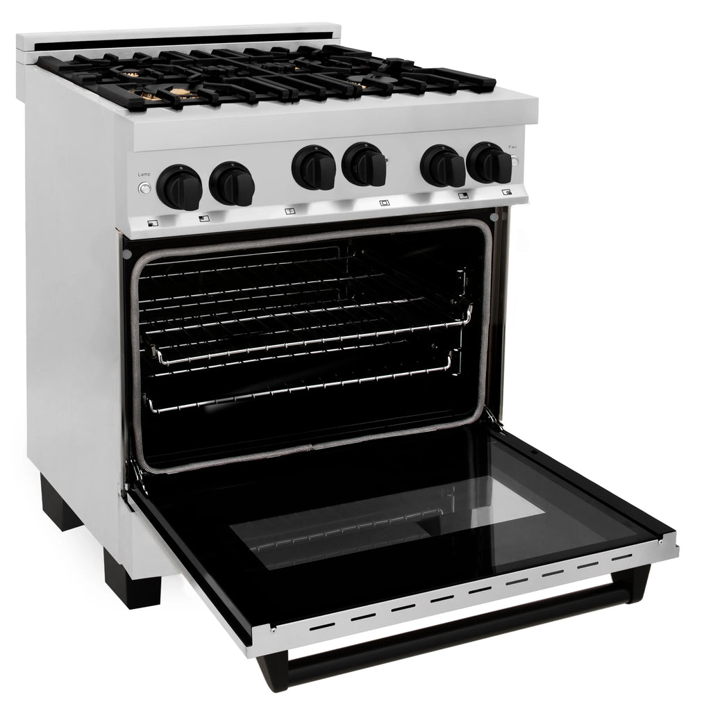 ZLINE 30" 3 Piece Stainless Fuel Range w/ Range Hood &amp; Dishwasher