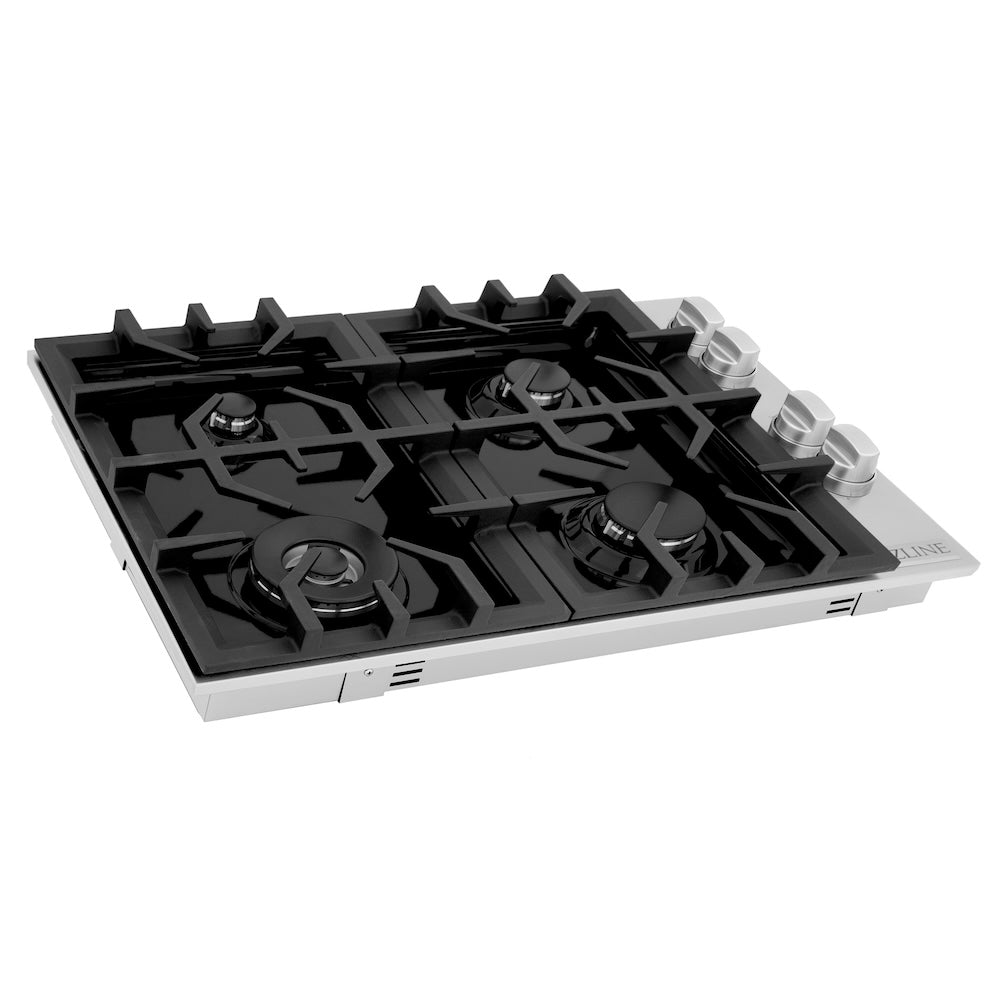 ZLINE 30 in. Gas Cooktop with 4 Burners and Black Porcelain Top, Open Box-Excellent Condition