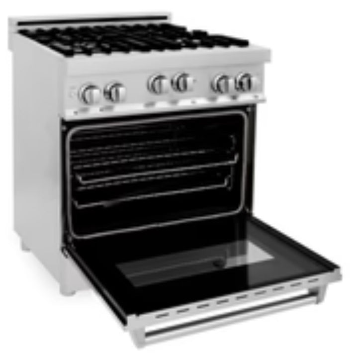 ZLINE 30" &amp; 36" Kitchen Package with Stainless Steel Gas Range and Convertible Vent Range Hood.
