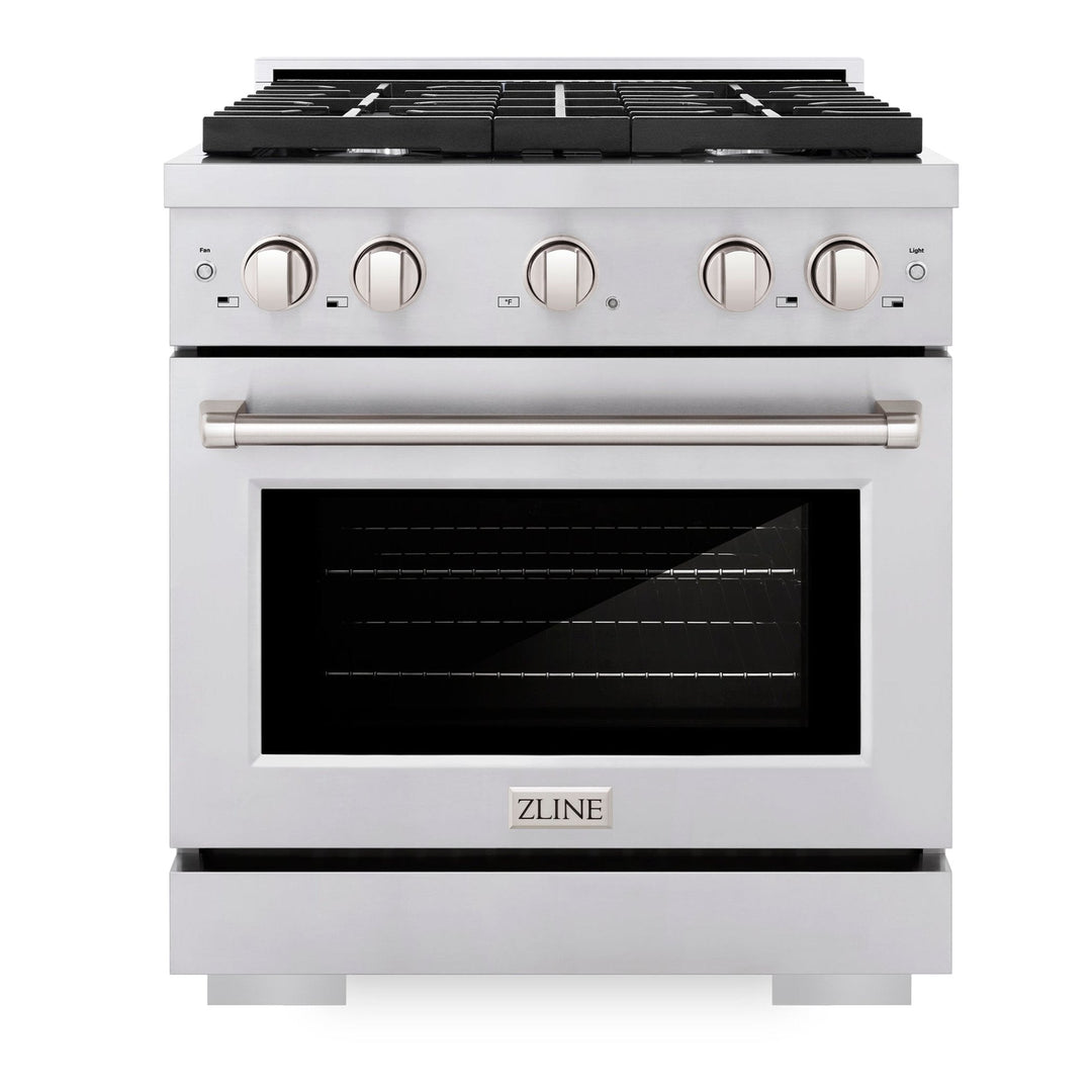 ZLINE 30" 4.2 cu. ft. Paramount Dual Fuel Range with 4 Burners in Stainless Steel, SDR30