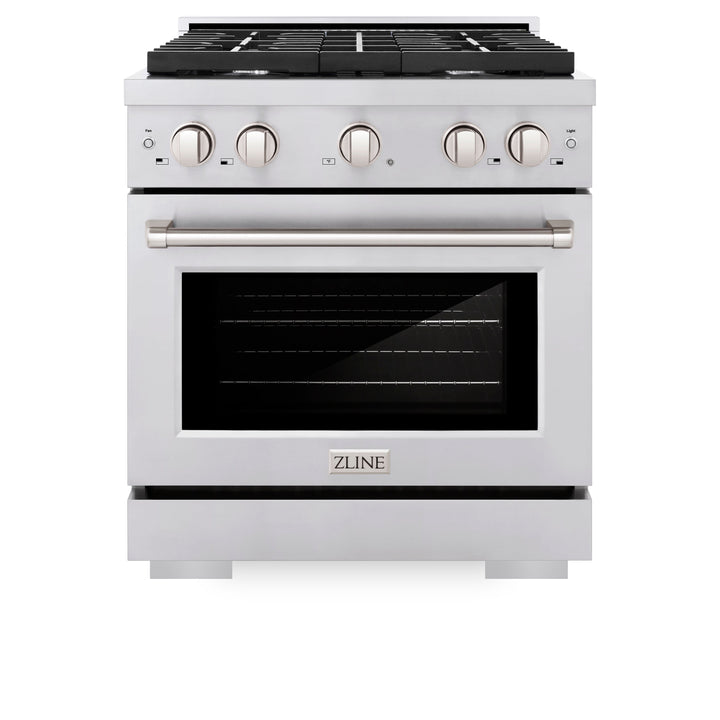 ZLINE 30 in. 4.2 cu. ft. Paramount Dual Fuel Range with 4 Burner Gas Cooktop and Electric Convection Oven in Stainless Steel, Open Box-Excellent Condition