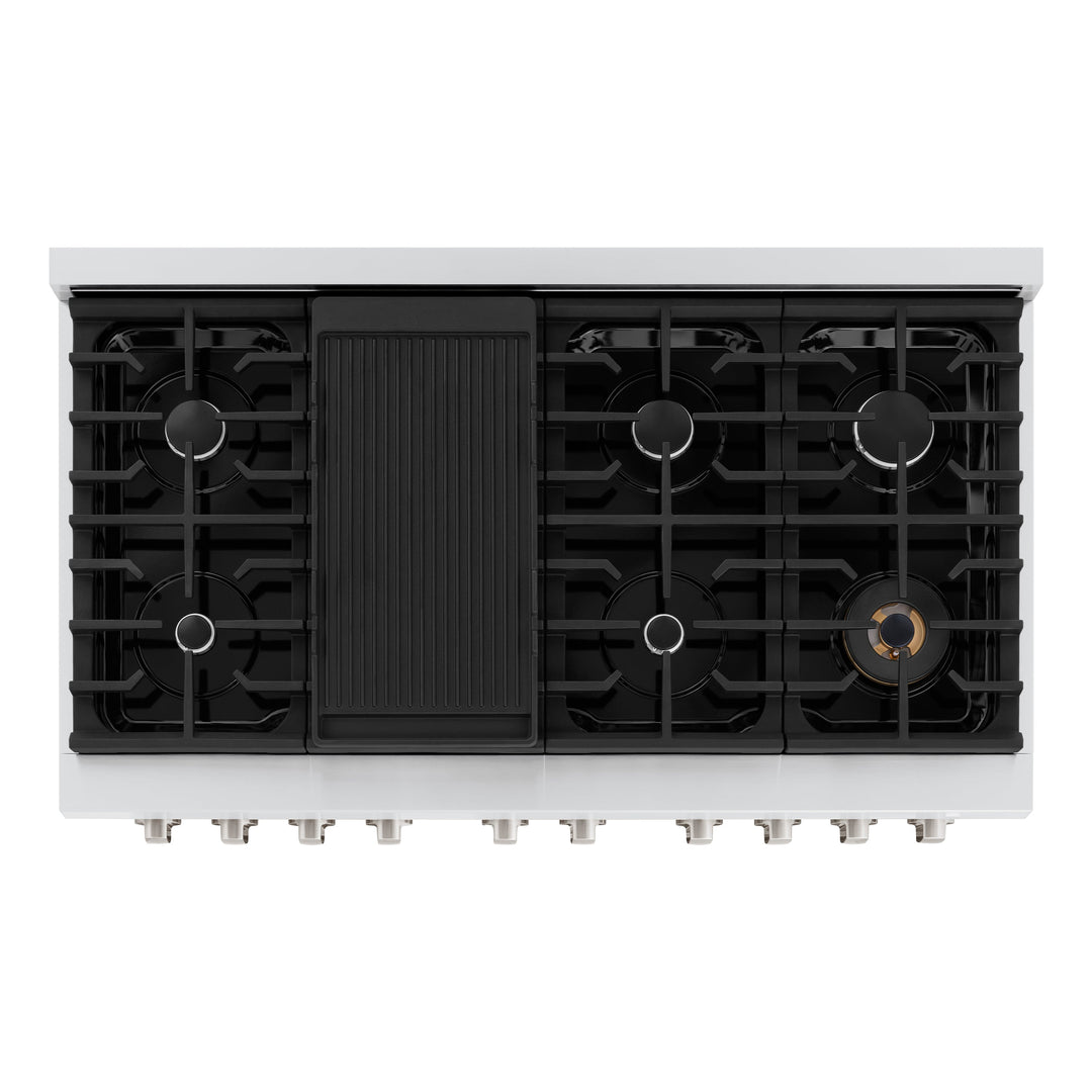 ZLINE 48 in. 6.7 cu. ft. Paramount Double Oven Dual Fuel Range with 8 Burner Gas Cooktop in Stainless Steel, Open Box-Good Condition