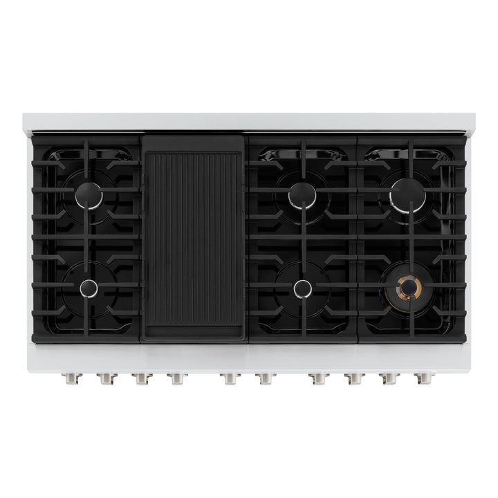 ZLINE 48 in. 6.7 cu. ft. Paramount Double Oven Dual Fuel Range with 8 Burner Gas Cooktop in Stainless Steel, Open Box-Good Condition