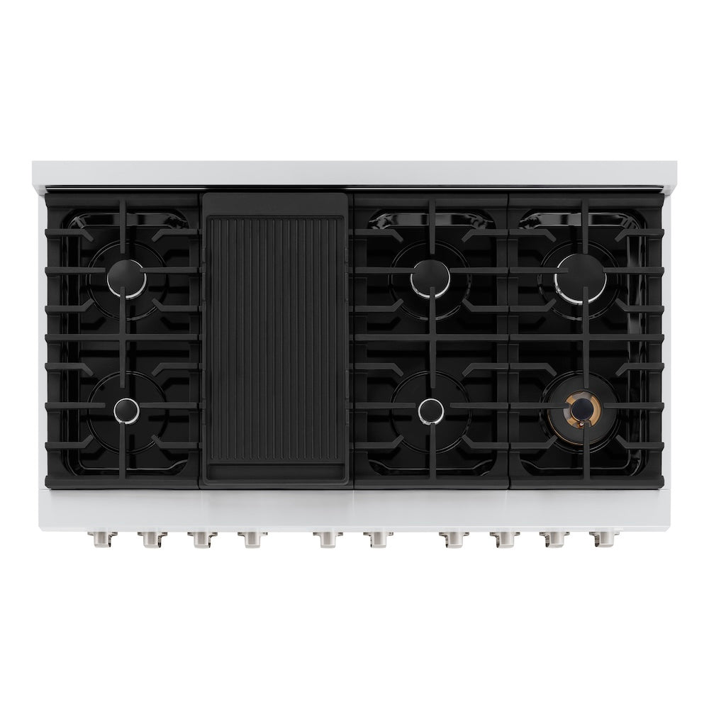 ZLINE 48 in. 6.7 cu. ft. Paramount Double Oven Dual Fuel Range with 8 Burner Gas Cooktop in Stainless Steel, Open Box-Excellent Condition