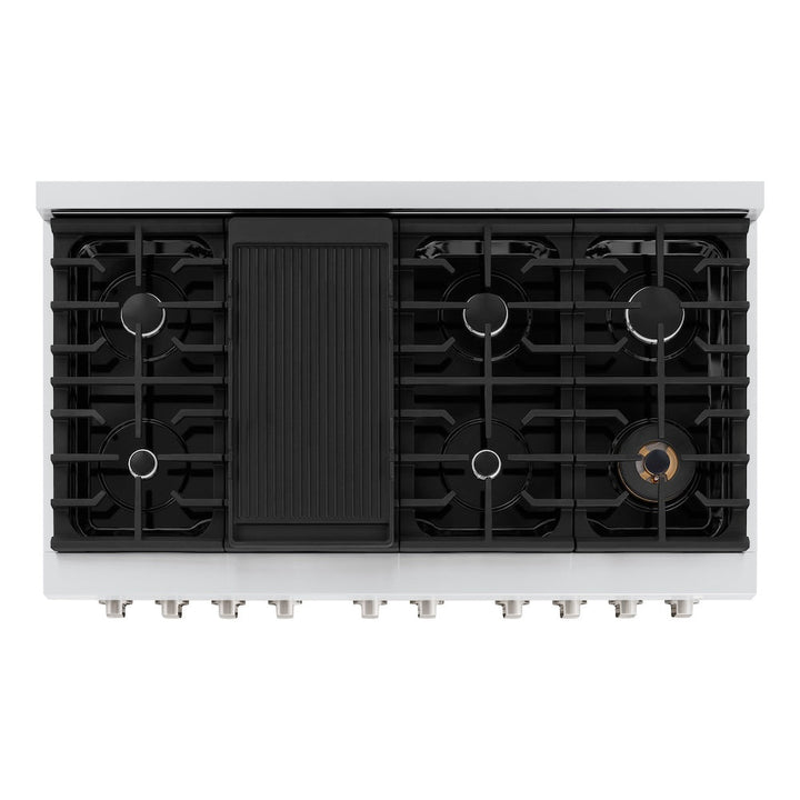 ZLINE 48 in. 6.7 cu. ft. Paramount Double Oven Dual Fuel Range with 8 Burner Gas Cooktop in Stainless Steel, Open Box-Excellent Condition