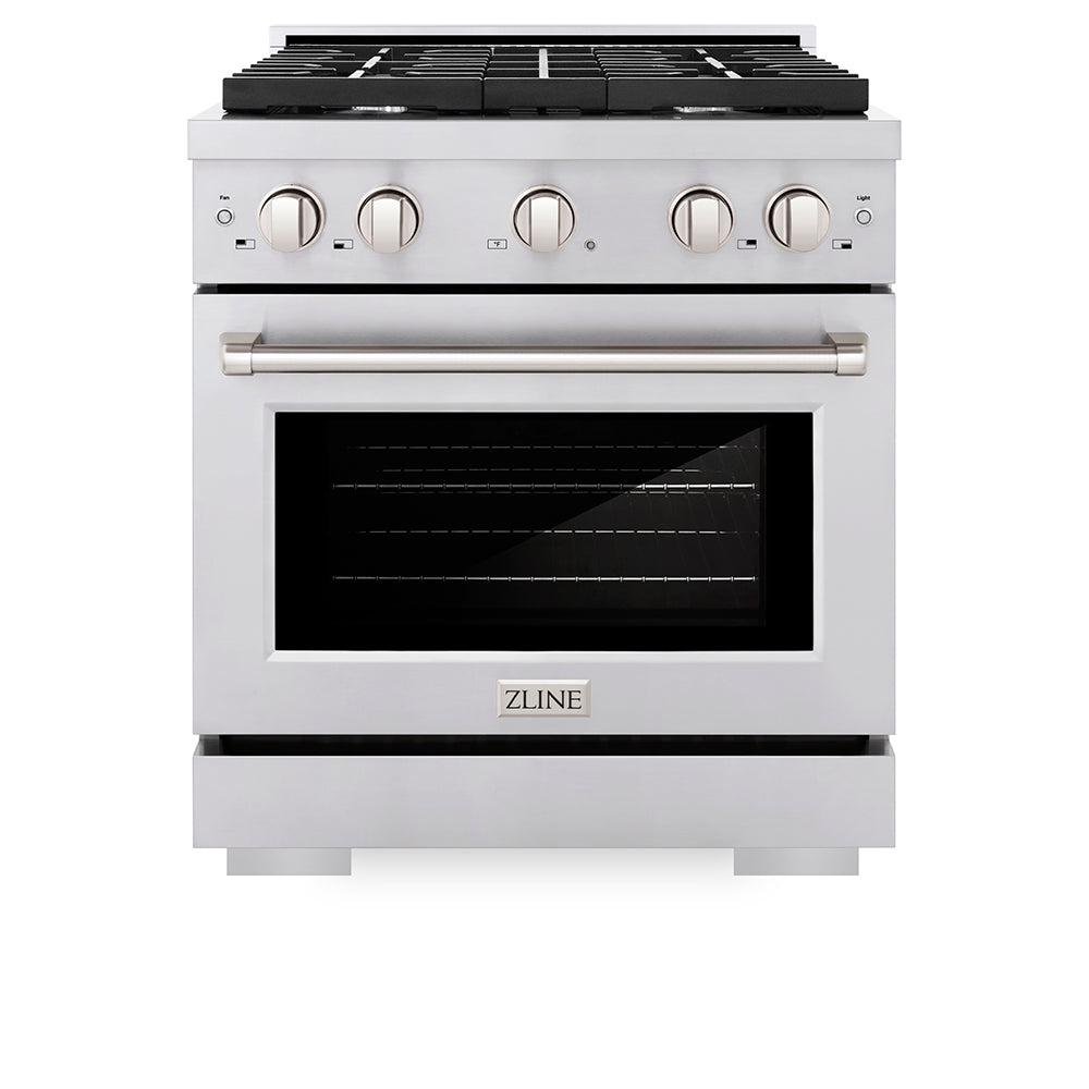 ZLINE 30 in. 4.2 cu. ft. Paramount Gas Range with 4 Burner Cooktop and Convection Gas Oven in Stainless Steel, Open Box-Excellent Condition