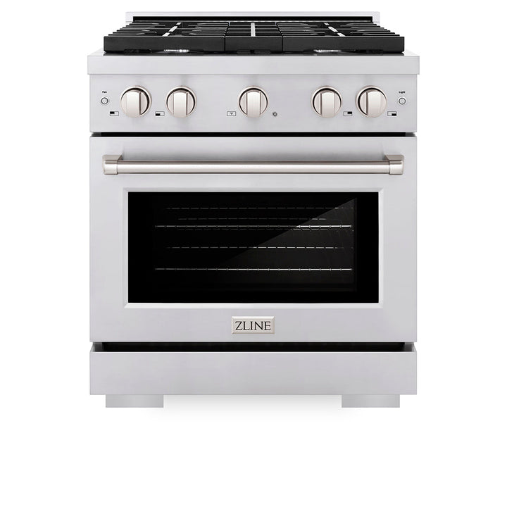 ZLINE 30 in. 4.2 cu. ft. Paramount Gas Range with 4 Burner Cooktop and Convection Gas Oven in Stainless Steel, Open Box-Excellent Condition