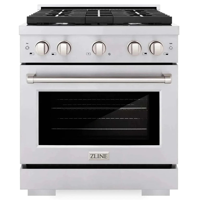 ZLINE 30 in. Kitchen Appliance Package with Stainless Steel Gas Range, Traditional Over The Range Microwave and Tall Tub Dishwasher, 3KP-RGOTRH30-DWV