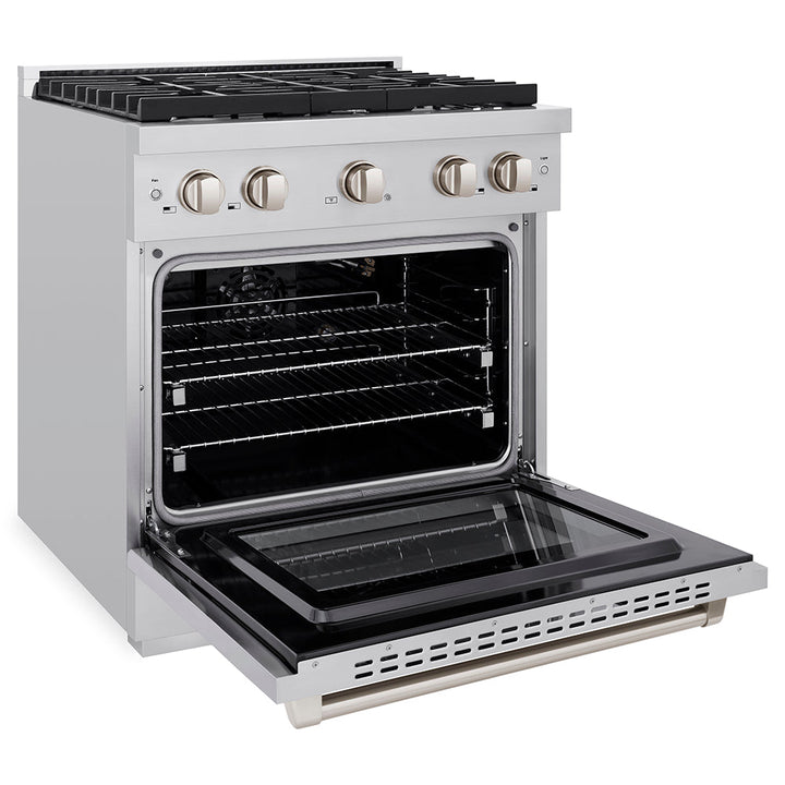 ZLINE 30 in. 4.2 cu. ft. Paramount Gas Range with 4 Burner Cooktop and Convection Gas Oven in Stainless Steel, Open Box-Excellent Condition