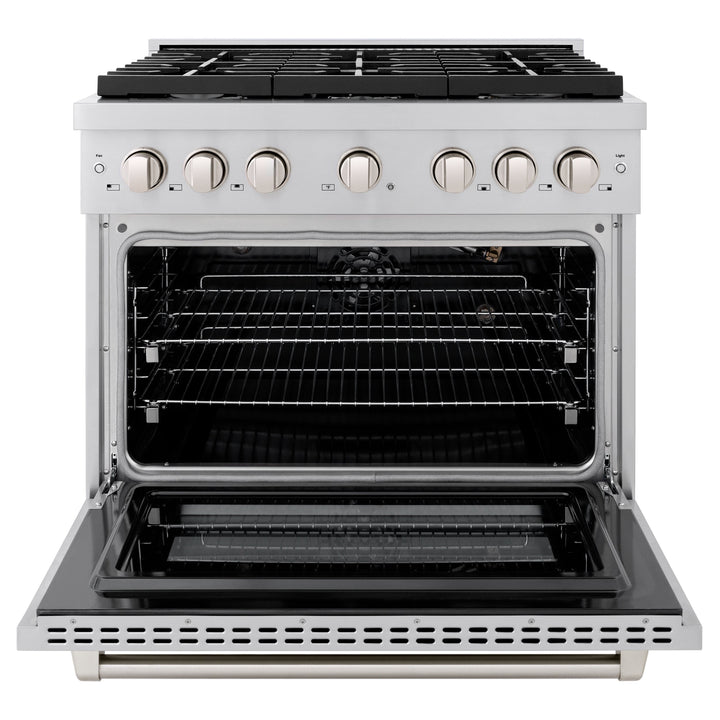 ZLINE 36" Paramount Gas Range with 6 Burner Cooktop and Convection Gas Oven in Stainless Steel 5.2 cu. ft.