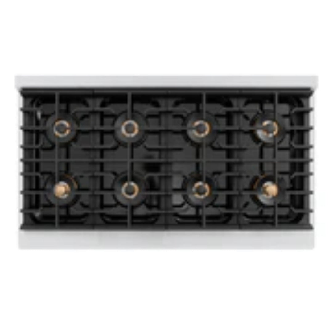 ZLINE Autograph Edition 48" &amp; 36" Paramount Gas Ranges with  Cooktop and Dual Ovens in White Matte Doors