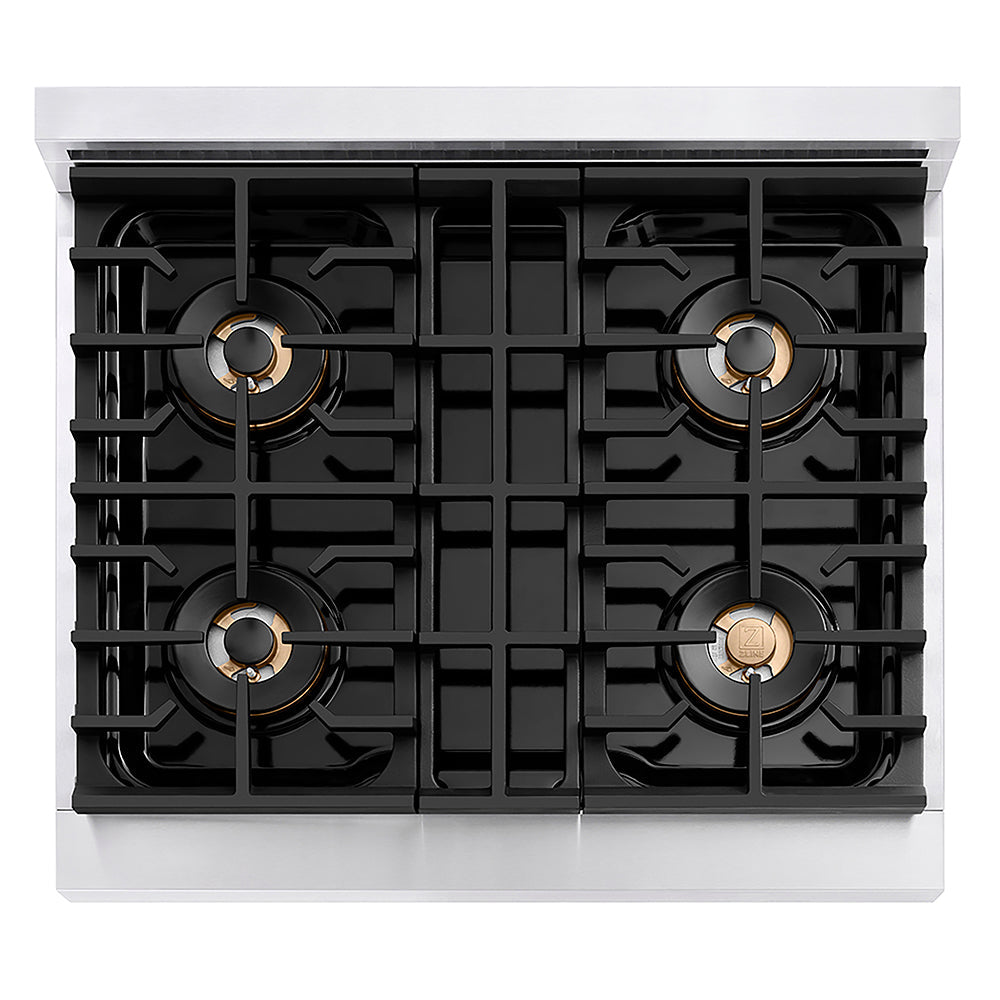 ZLINE 30 in. 4.2 cu. ft. Paramount Gas Range with 4 Burner DuoPro™ Cooktop and Convection Gas Oven in Stainless Steel, Open Box-Excellent Condition