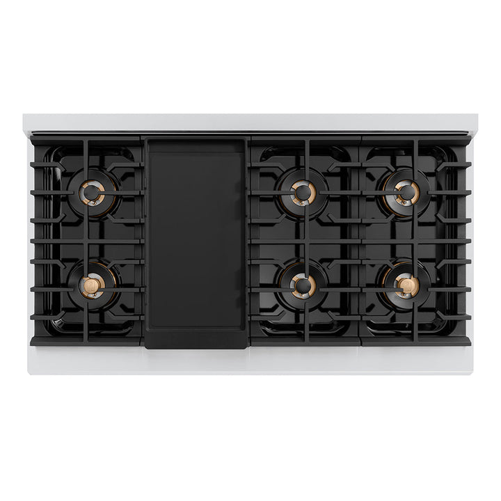 ZLINE 48 in. 6.7 cu. ft. Paramount Gas Range with 8 Burner DuoPro™ Cooktop and Dual Ovens in Stainless Steel, Open Box-Excellent Condition