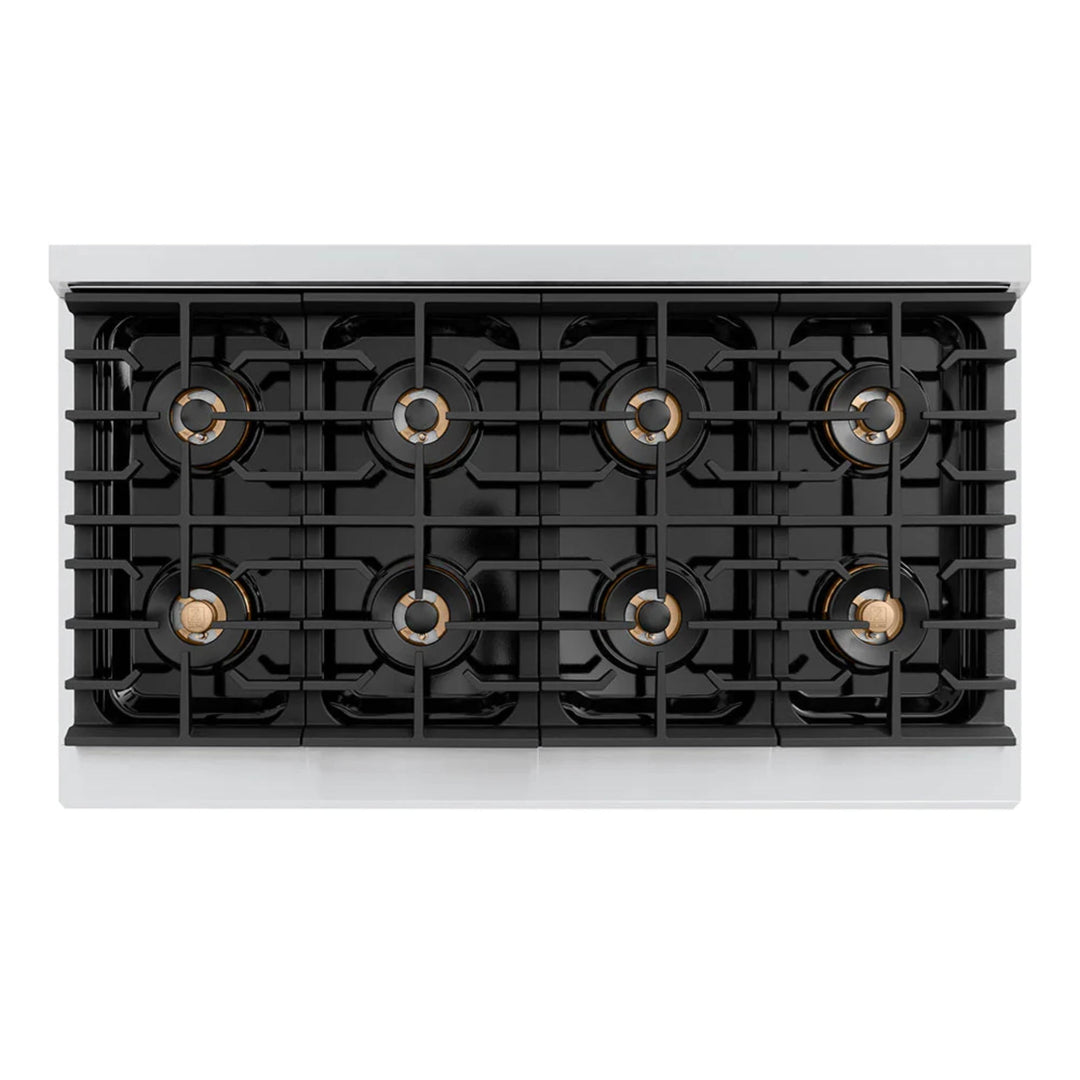 ZLINE Autograph Edition 48" &amp; 36" Paramount Gas Ranges with  Cooktop and Dual Ovens in White Matte Doors