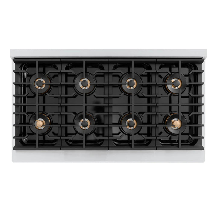 ZLINE Autograph Edition 48" &amp; 36" Paramount Gas Ranges with  Cooktop and Dual Ovens in White Matte Doors