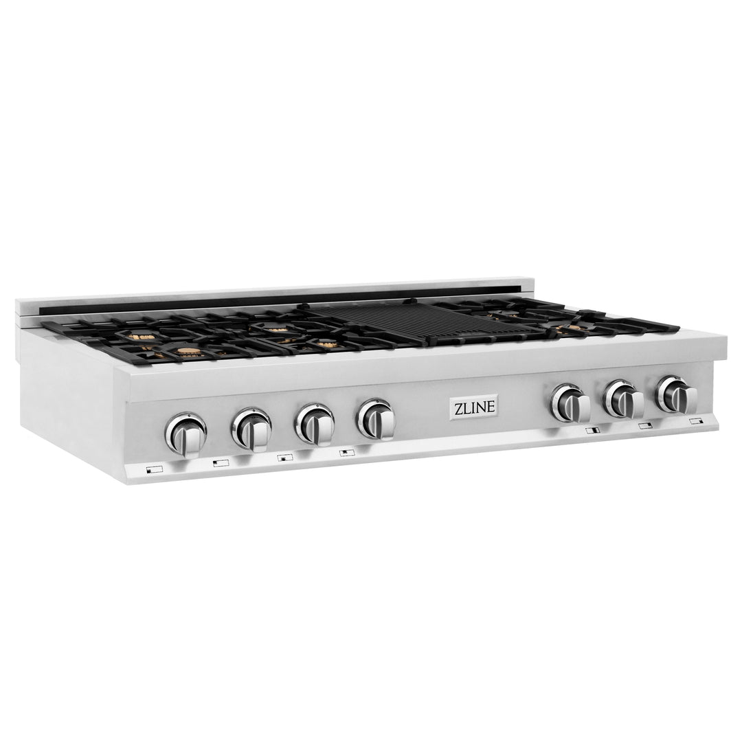 ZLINE 48 in. Rangetop with 7 Gas Brass Burners, RT-BR-48