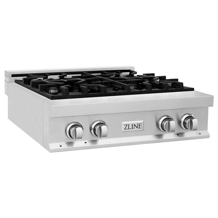 ZLINE 30 in. Legacy Gas Rangetop with 4 Burners and Porcelain Cooktop in Stainless Steel, Open Box-Excellent Condition