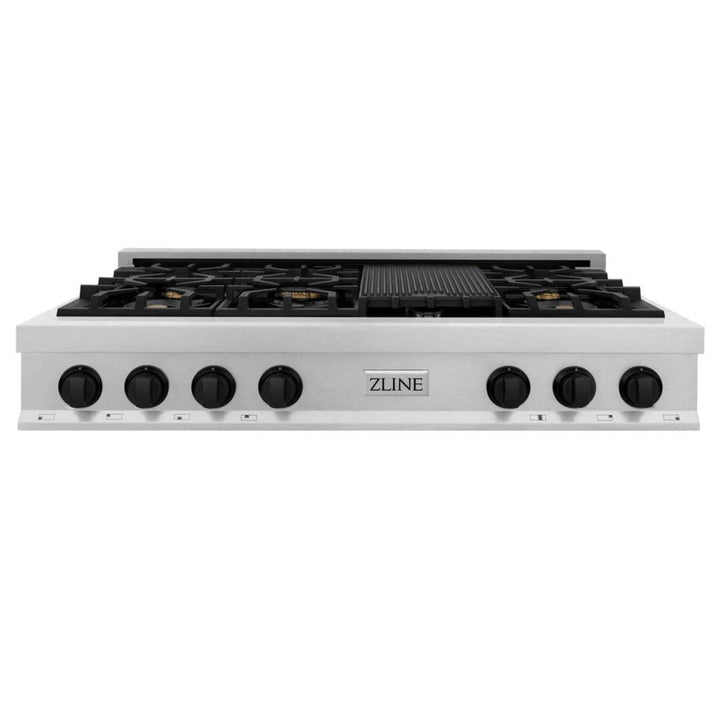 ZLINE Autograph Edition Legacy Gas Rangetops in Satin Stainless Steel with Matte Black Accents